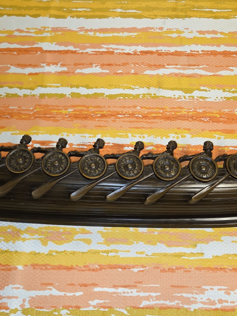 Vintage Mid-Century Syroco Viking Longship Wall Art 39 1/2 ” Faux Wood. I